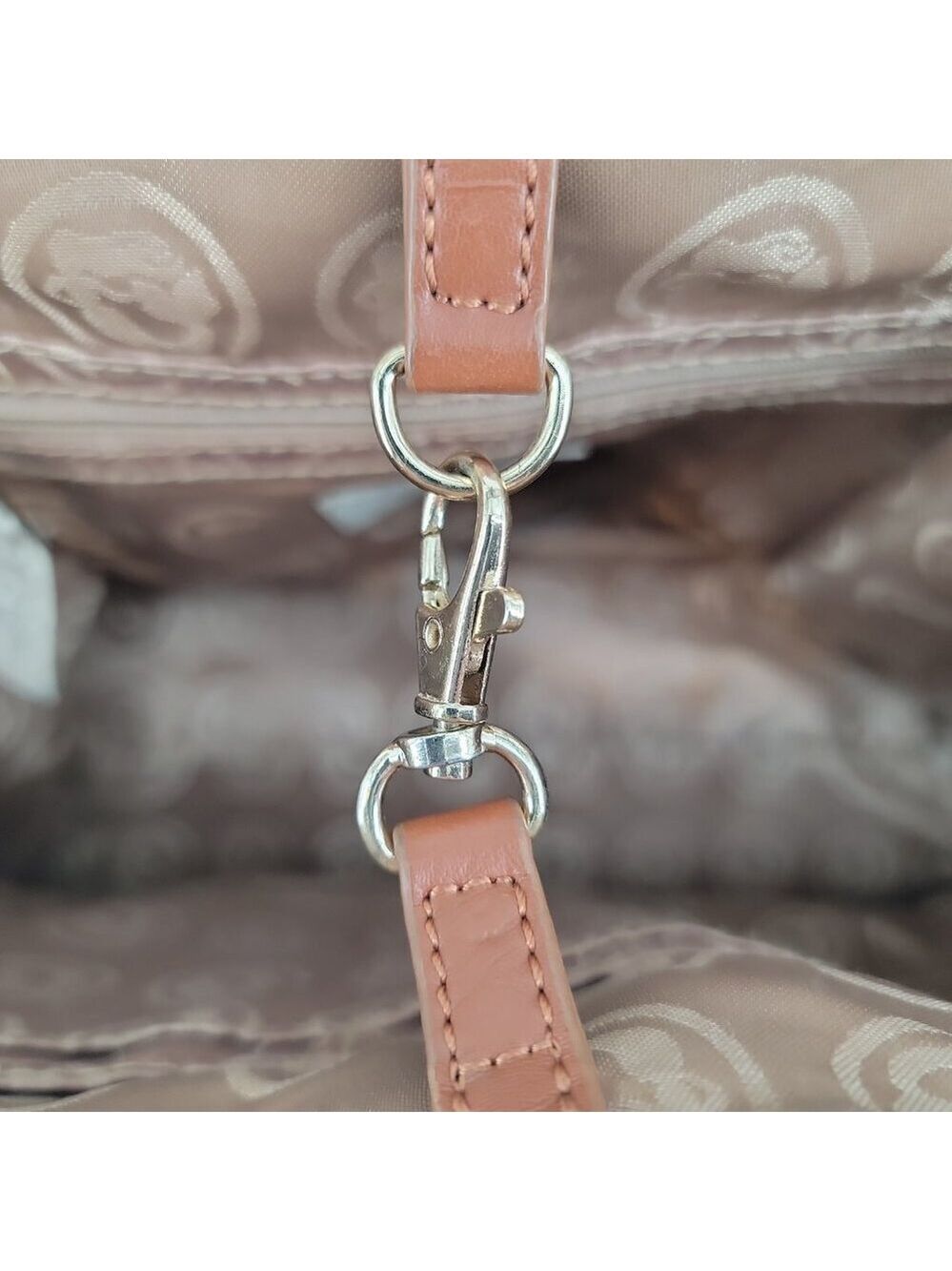 🌼 Spartina 449 Genuine Leather Expandable Tote – Cream & Caramel | Excellent - Picture 10 of 14